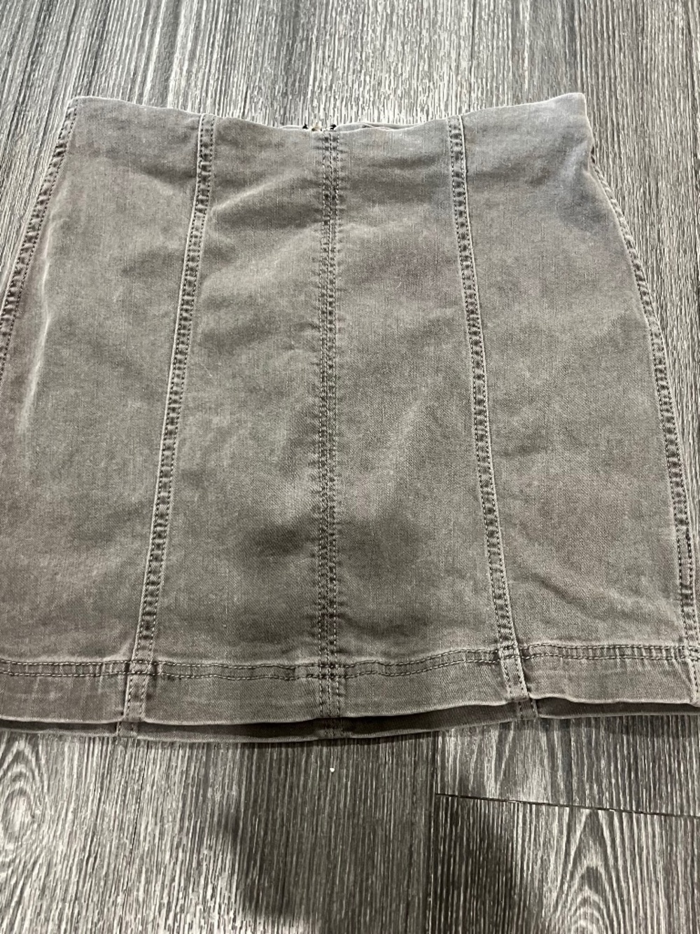 Free People Washed Denim Mini Skirt - Gray, women’s size 8